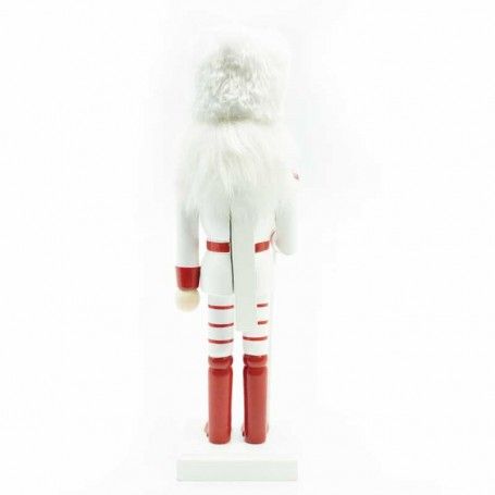 Schiaccianoci di Natale in Legno Bianco e Rosso con Ascia H.25 cm