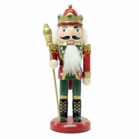 Schiaccianoci di Natale in Uniforme con Corona e Scettro H.20 cm