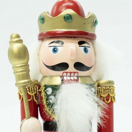 Schiaccianoci di Natale in Uniforme con Corona e Scettro H.20 cm