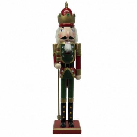 Schiaccianoci Natalizio in Uniforme con Corona e Scettro H.60 cm