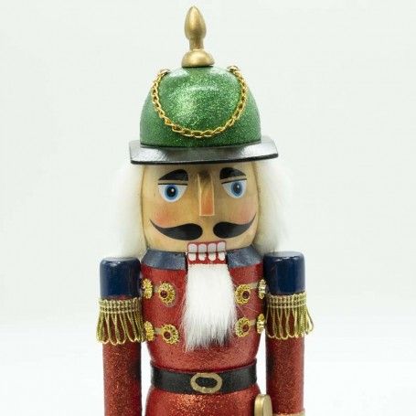 Schiaccianoci Natalizio in Uniforme Glitterata con Spada H.38 cm