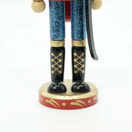 Schiaccianoci Natalizio in Uniforme Glitterata con Spada H.38 cm