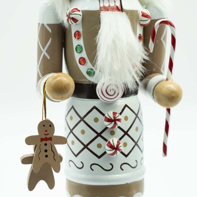 Schiaccianoci Chef Natalizio in Legno con Grembiule H.38 cm