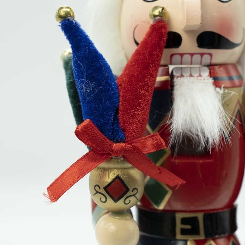 Schiaccianoci Natalizio in Legno con Cappello Jolly H.36 cm