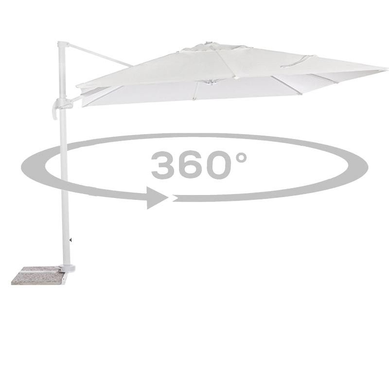 Ombrellone Decentrato da Giardino in Alluminio 3x4 mt Bianco | Alba