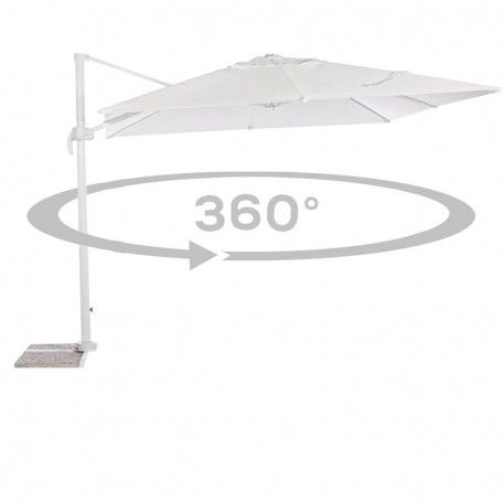 Ombrellone Decentrato da Giardino in Alluminio 3x4 mt Bianco | Alba