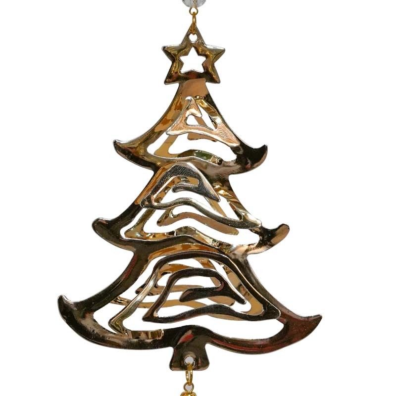 Alberello Natalizio in Metallo Oro con Pendente H.12 cm