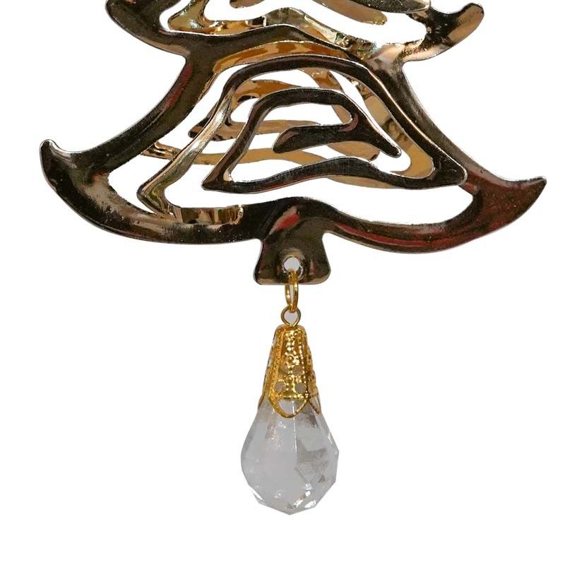 Alberello Natalizio in Metallo Oro con Pendente H.12 cm
