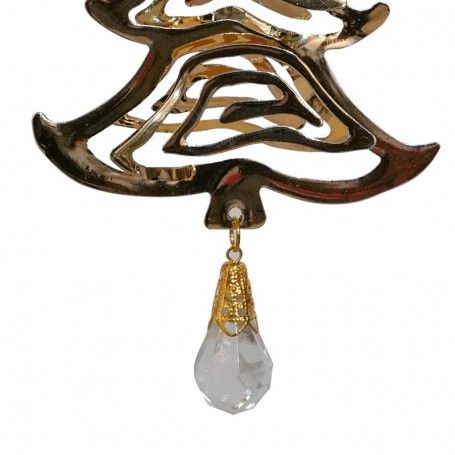 Alberello Natalizio in Metallo Oro con Pendente H.12 cm