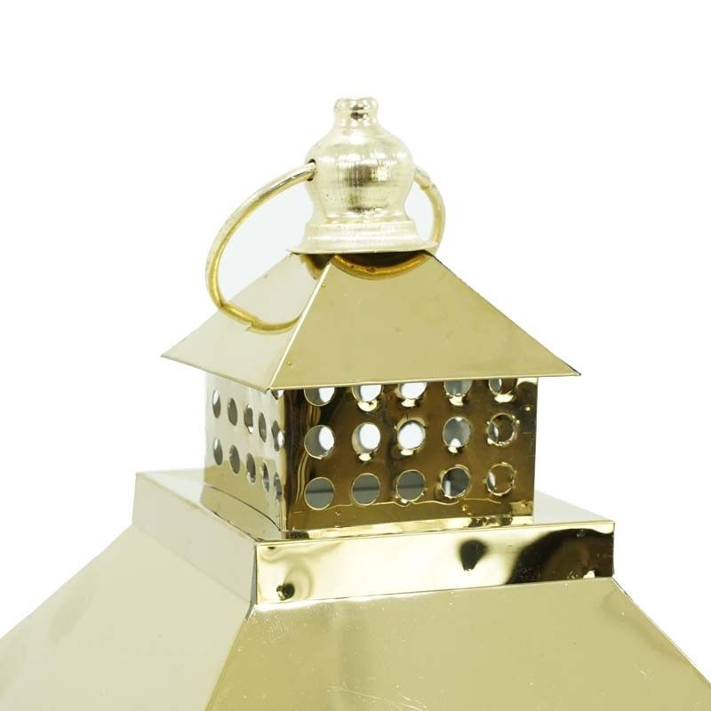 Lanterna da Giardino in Acciaio Dorato H.57 cm