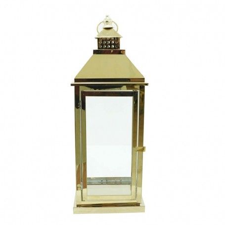 Lanterna da Giardino in Acciaio Dorato H.57 cm