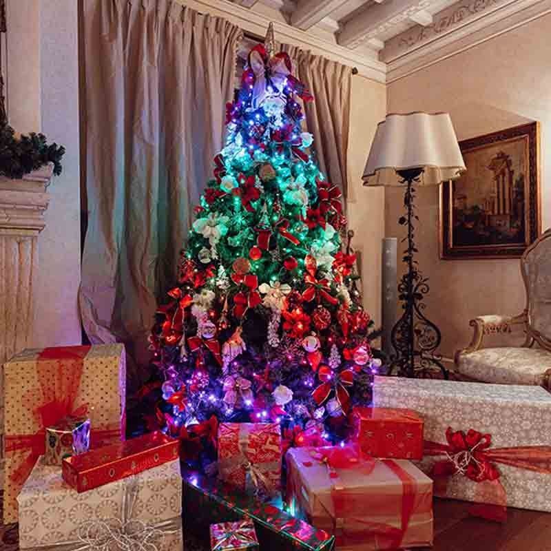 Stringa 100 Luci Led Multicolore RGB Twinkly | Luci di Natale Regolabili da Smartphone | Cavo Nero
