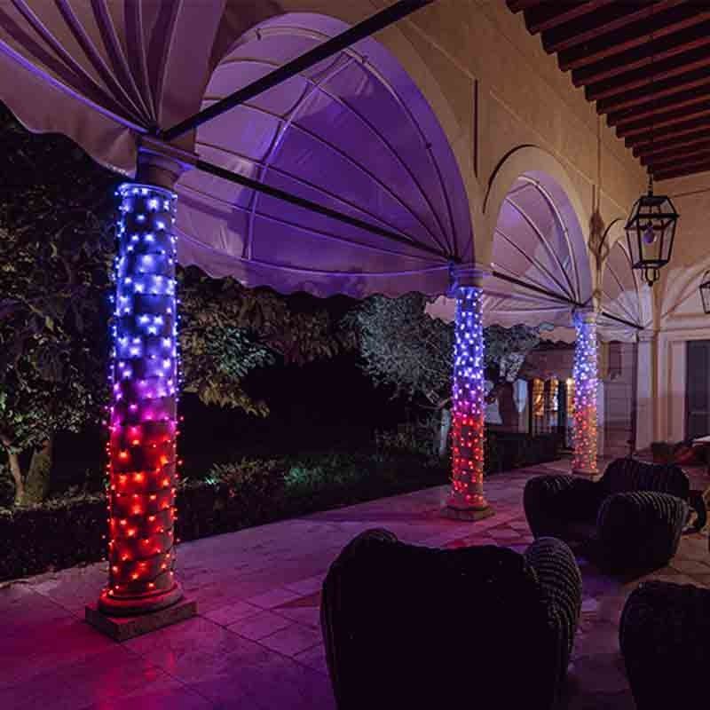 Stringa 100 Luci Led Multicolore RGB Twinkly | Luci di Natale Regolabili da Smartphone | Cavo Nero