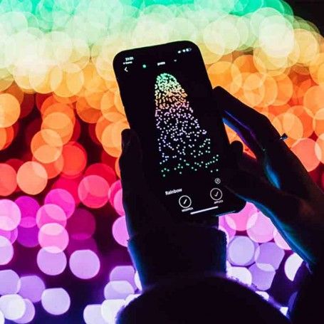 Stringa 250 Luci Led RGB+W | Luci di Natale Regolabili da Smartphone Twinkly | Cavo Nero
