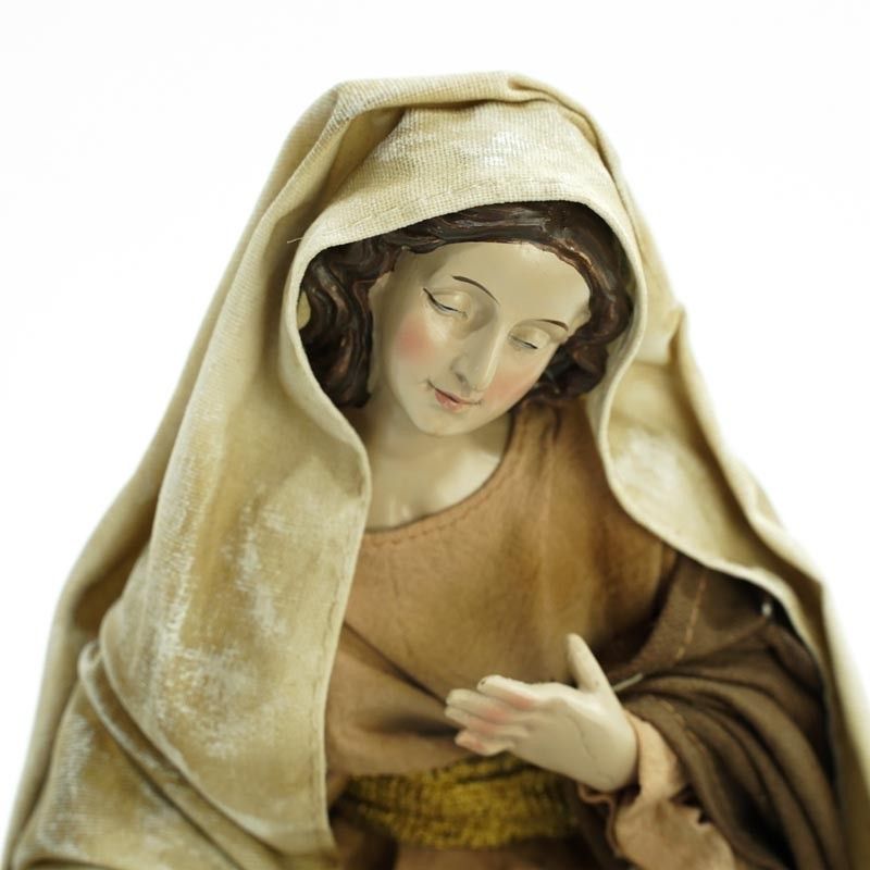 Natività in Poliresina e Tessuto 3 Pz. H.33 cm