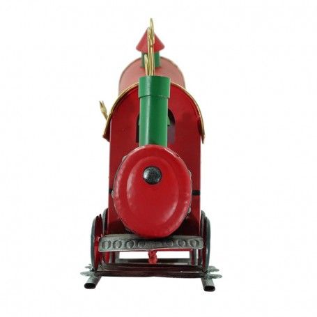 Treno Rosso Natalizio su Binari in Metallo H.31 cm