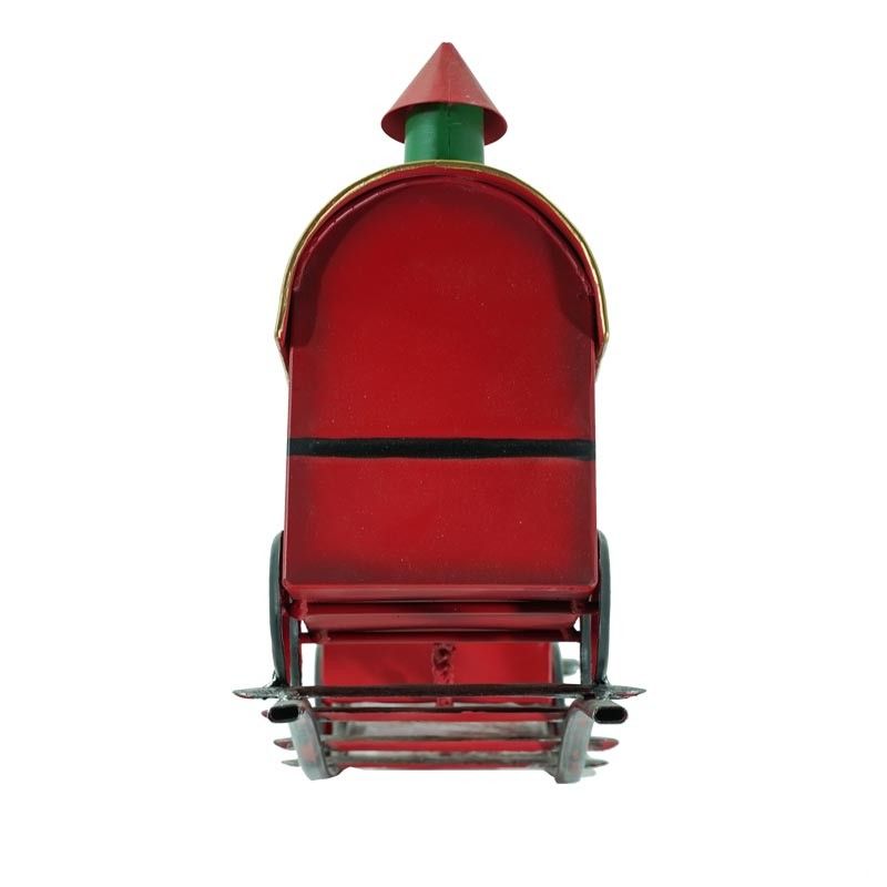 Treno Rosso Natalizio su Binari in Metallo H.31 cm