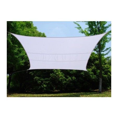Vela Quadrata in Poliestere, Parasole Completo di Anelli 5 mt Bianco Vela Quadrata in Poliestere, Parasole Completo di Anelli 5 mt Bianco