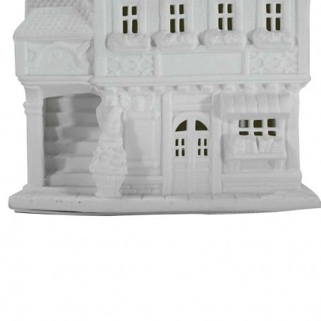 Casetta in Porcellana Bianca con Luce Led H.18 cm