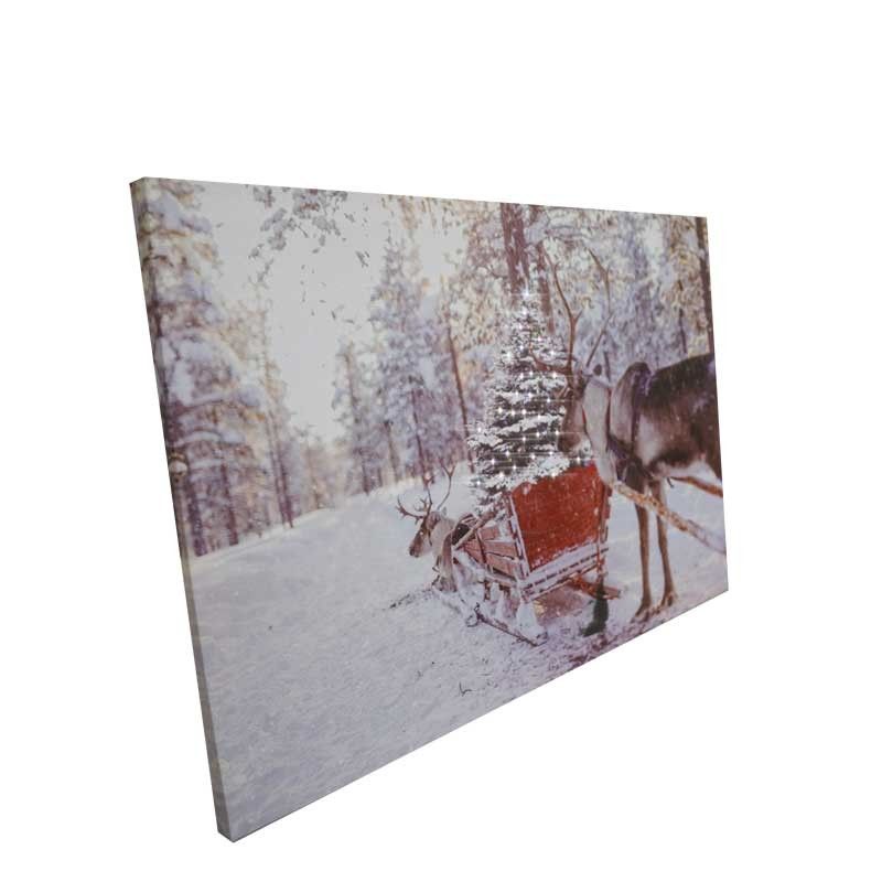 Quadro Natalizio Luminoso con 30 Fibre Ottiche