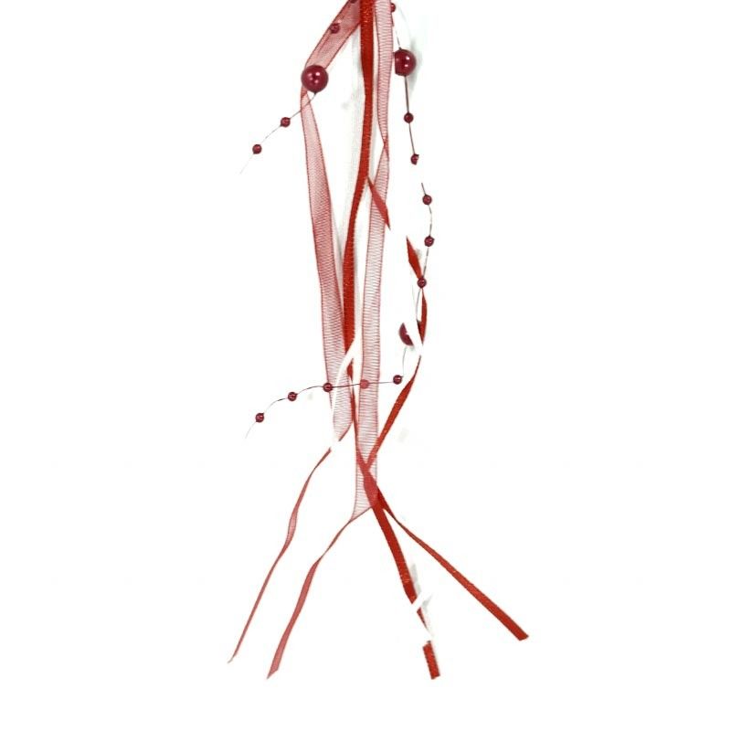 Pendente Natalizio in Legno con Pupazzo di Neve Bianco e Rosso D.7 cm