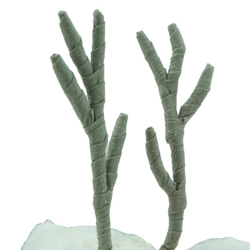 Renna Natalizia Bianca Seduta con Sciarpa Grigia