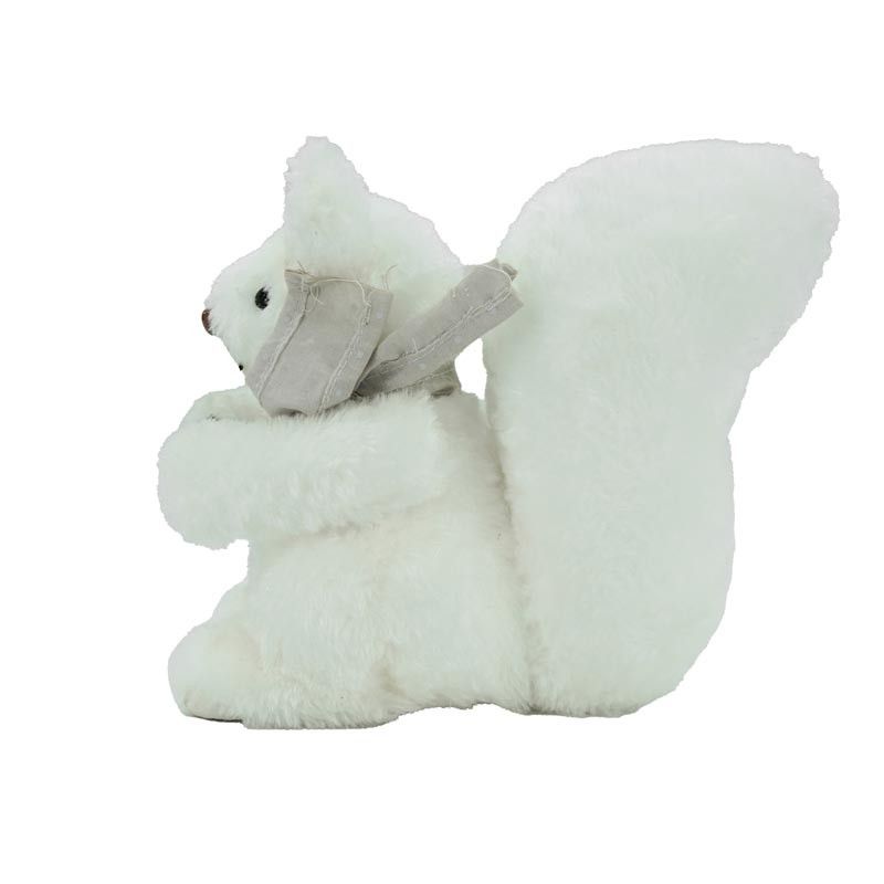 Scoiattolo Natalizio Bianco con Pigna H.18 cm