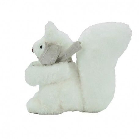 Scoiattolo Natalizio Bianco con Pigna H.18 cm Scoiattolo Natalizio Bianco con Pigna H.18 cm