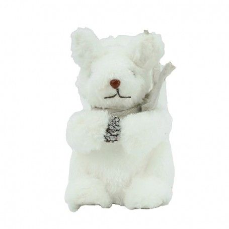 Scoiattolo Natalizio Bianco con Pigna H.18 cm Scoiattolo Natalizio Bianco con Pigna H.18 cm