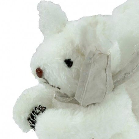 Scoiattolo Natalizio Bianco con Pigna H.18 cm Scoiattolo Natalizio Bianco con Pigna H.18 cm
