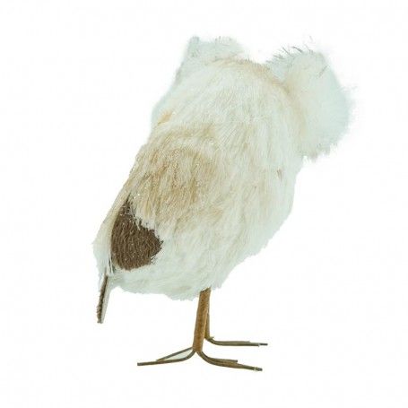 Gufo Natalizio Bianco e Beige H.13 cm Gufo Natalizio Bianco e Beige H.13 cm