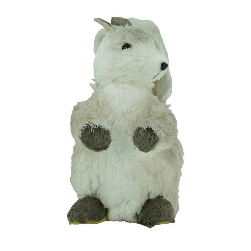 Scoiattolo Natalizio Bianco e Grigio H.26 cm