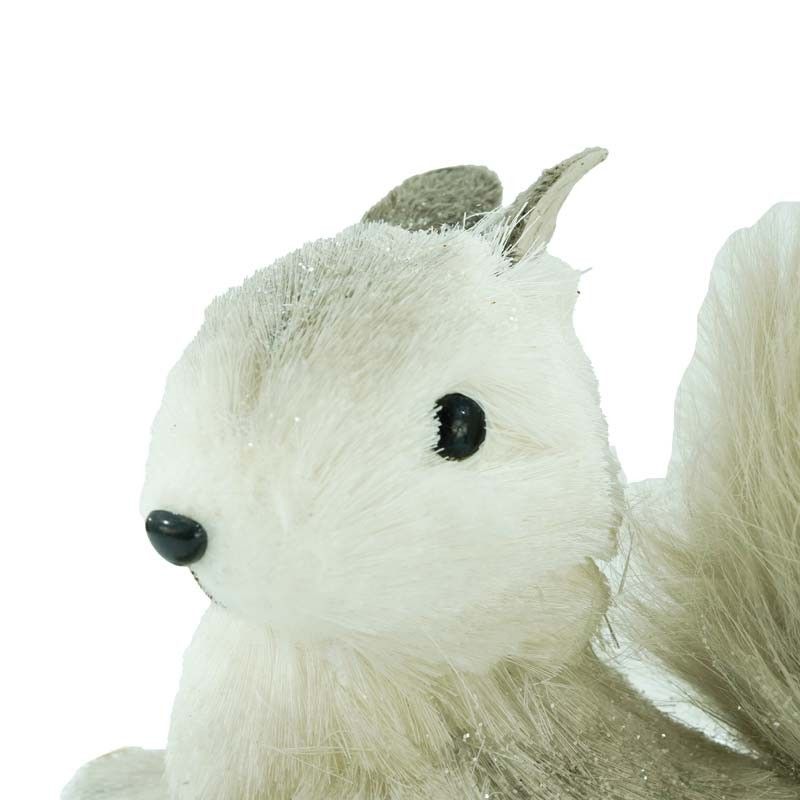 Scoiattolo Natalizio Bianco e Grigio H.26 cm