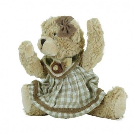 Orsetto con Abito Bianco e Marrone