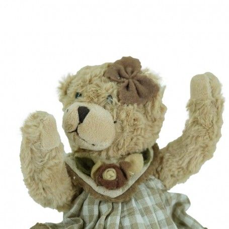 Orsetto con Abito Bianco e Marrone