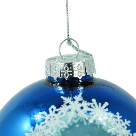Palla Natalizia in Vetro Blu D.10 cm
