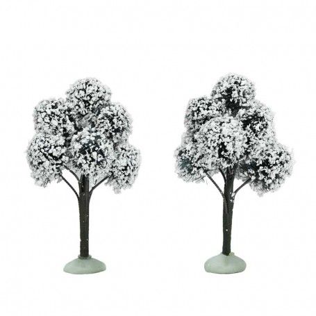 Alberelli Natalizi Innevati in Pvc H.10 cm Set da 2