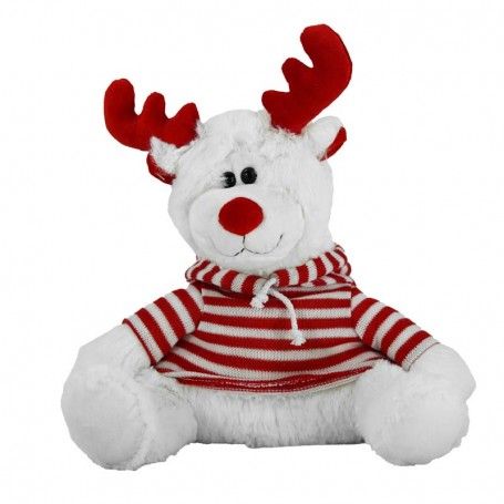 Renna Natalizia Bianca in Peluche 3 Misure
