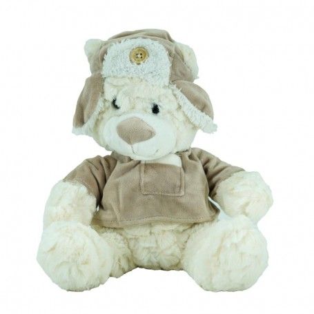 Cagnolino in Peluche Bianco e Beige 2 Misure