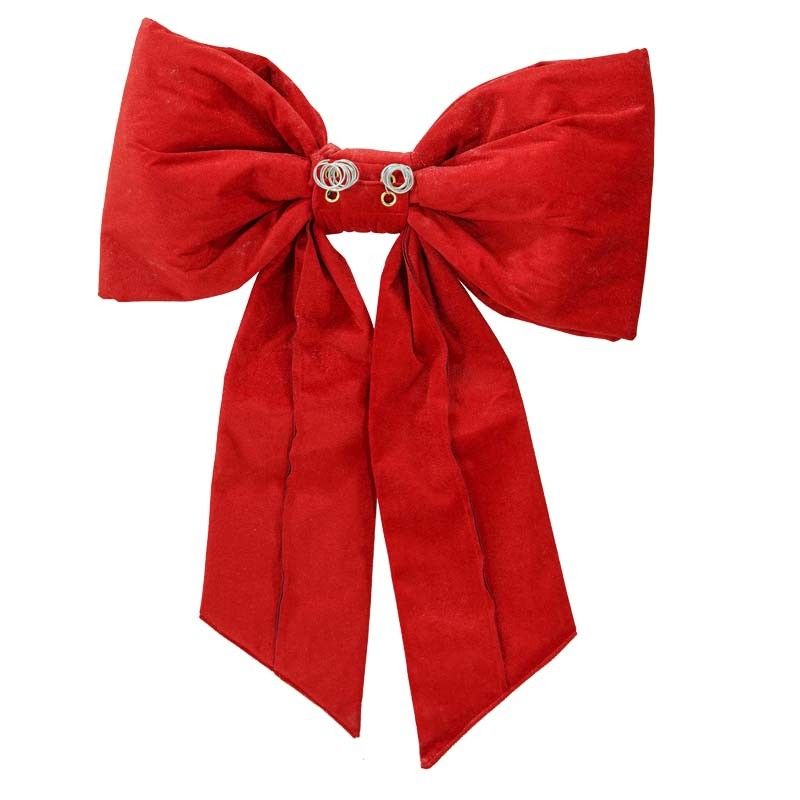 Fiocco Natalizio in Velluto Rosso 4 Misure