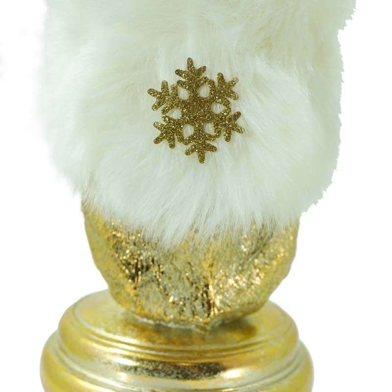 Renna Candelabro di Natale Oro e Bianco in Resina H.53 cm