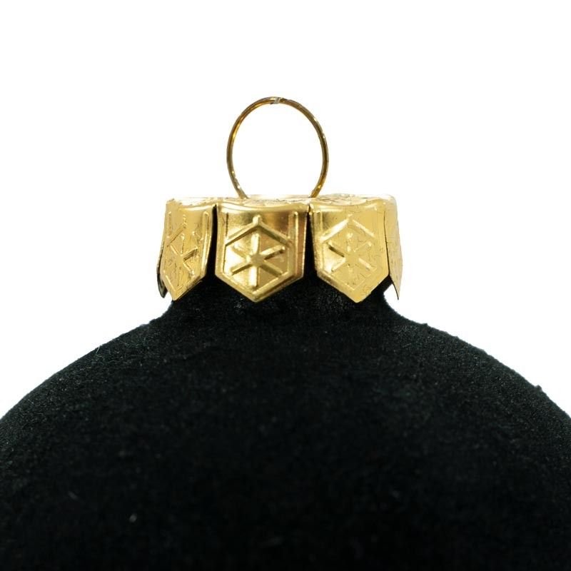 Palle di Natale in Vetro e Velluto D.8 cm Vari Colori Conf. da 6 Pz