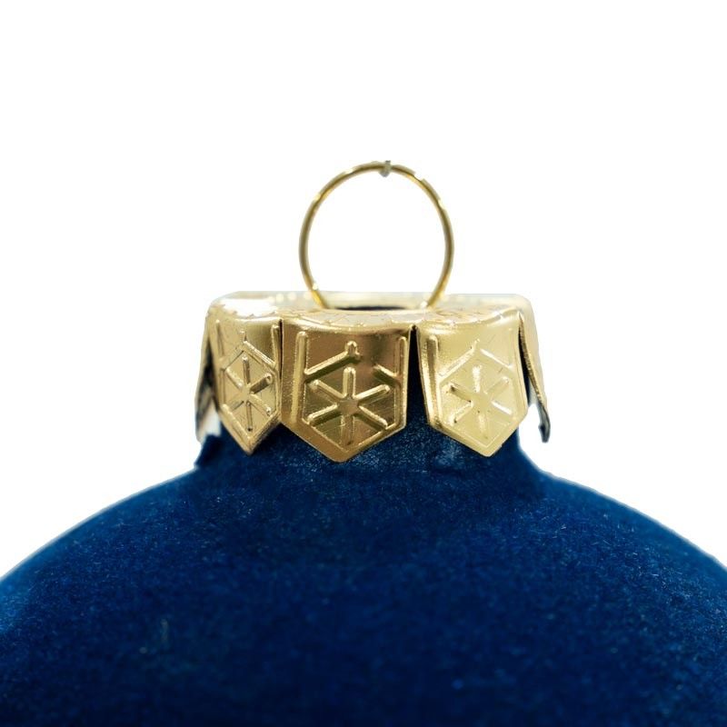 Palle di Natale in Vetro e Velluto D.8 cm Vari Colori Conf. da 6 Pz