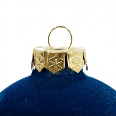 Palle di Natale in Vetro e Velluto D.8 cm Vari Colori Conf. da 6 Pz