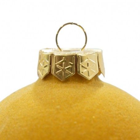 Palle di Natale in Vetro e Velluto D.8 cm Vari Colori Conf. da 6 Pz