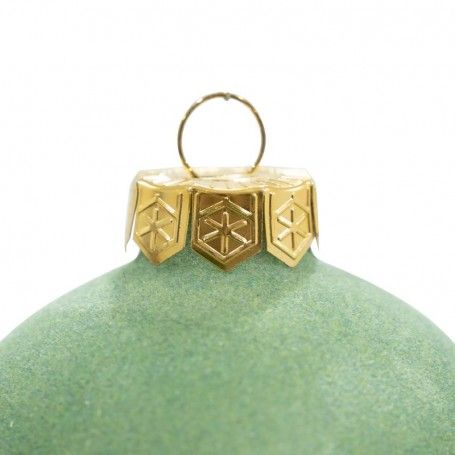 Palle di Natale in Vetro e Velluto D.8 cm Vari Colori Conf. da 6 Pz