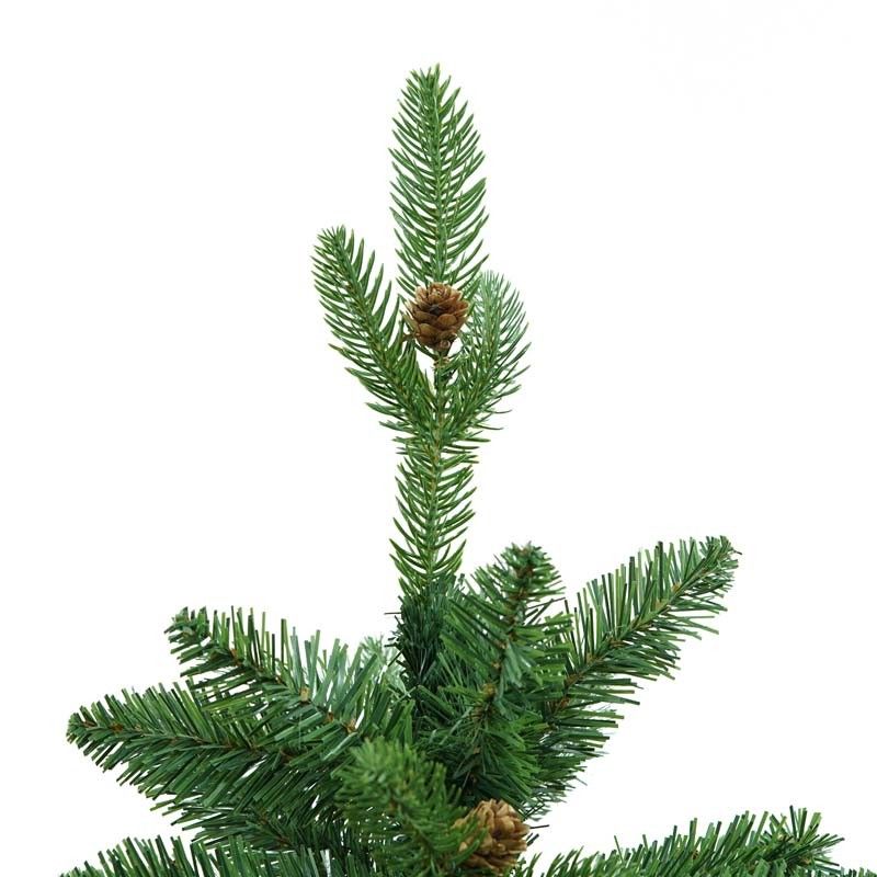 Albero di Natale Verde con Base e Pigne H.120 cm in Pe+Pvc