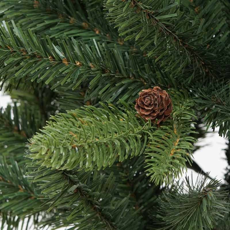 Albero di Natale Verde con Base e Pigne H.120 cm in Pe+Pvc