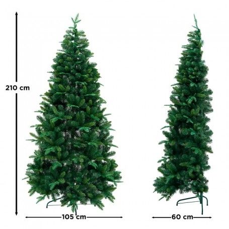 Albero di Natale a Parete Verde H.210 cm in Pe+Pvc con Apertura ad Ombrello - Marte