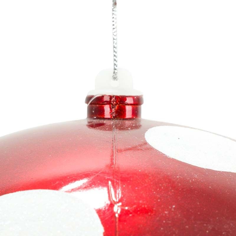Palla di Natale a Pois Bianca e Rossa D.25 cm